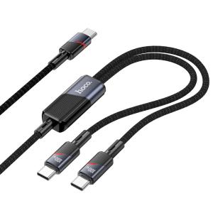 Кабель для зарядки 2 в 1 Type-C to Type-C 100W/Type-C to Type-C PD 100W HOCO U139 1.2м черный