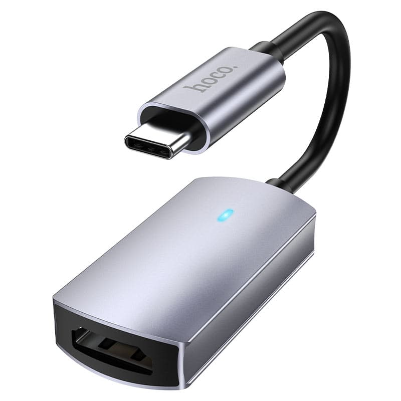 Адаптер переходник конвертер с Type-C USB на HDTV 4K Hoco UA20 серый металл Адаптер переходник конвертер с Type-C USB на HDTV 4K Hoco UA20 серый металл