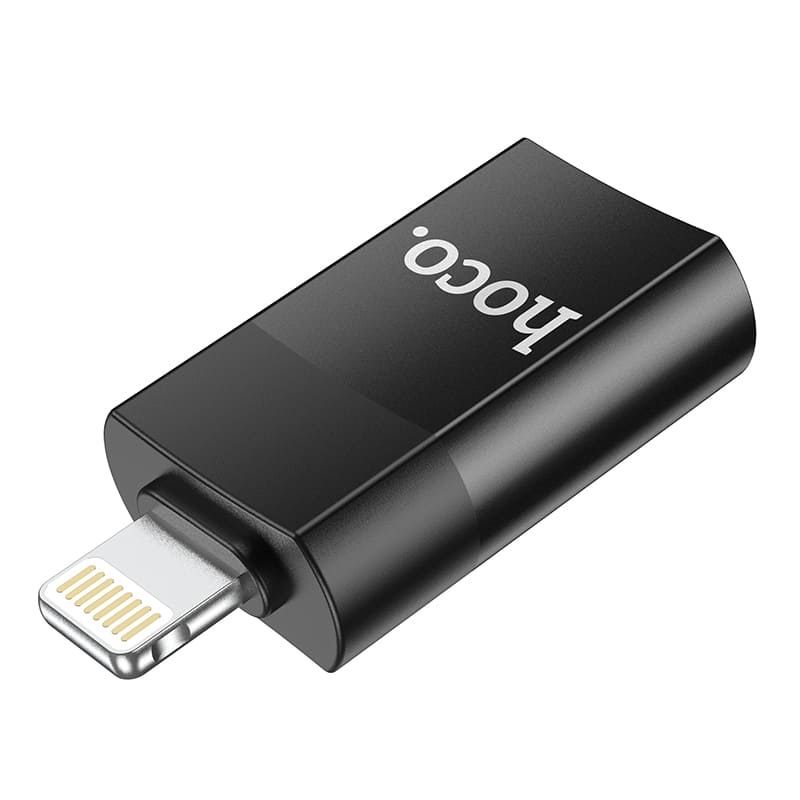 Адаптер переходник OTG с Lightning (M) на USB 2.0 (F) Hoco UA17 черный