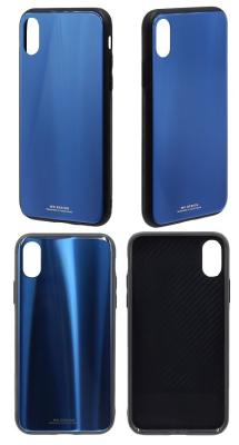 Чехол накладка для iphone 7/8 Plus (5.5) WK Polaris glass силикон+пластик синяя