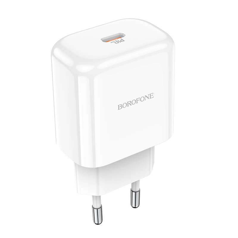 фото Сетевое зарядное устройство Адаптер Блок питания Borofone BN3 PD 20W Type-C USB-C белый 