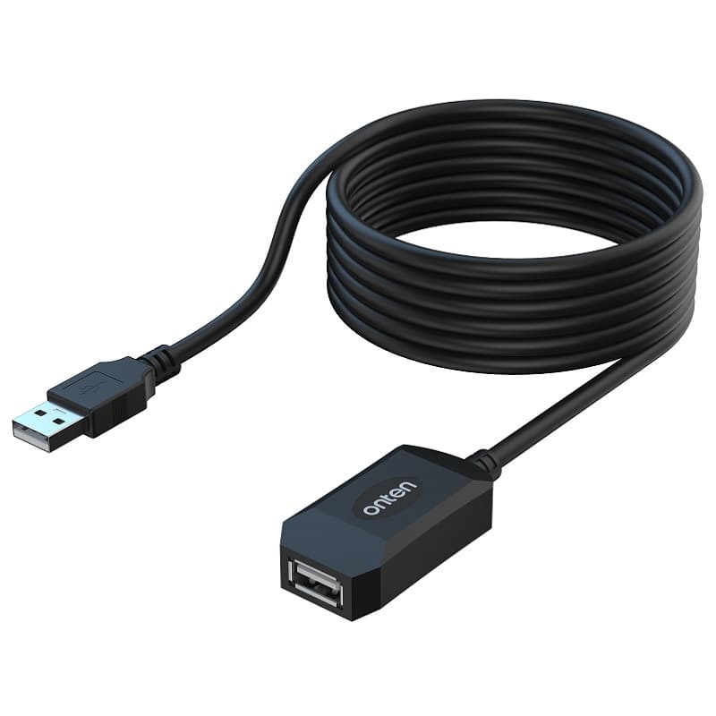 Кабель удлинитель USB AM-AF Onten OTN-US206 USB 2.0 480Mbps с чипом 5м черный
