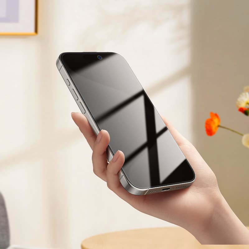 фото Защитное стекло для iphone 15 Pro 6.1 HOCO A38 антишпион 360 0.25mm черное