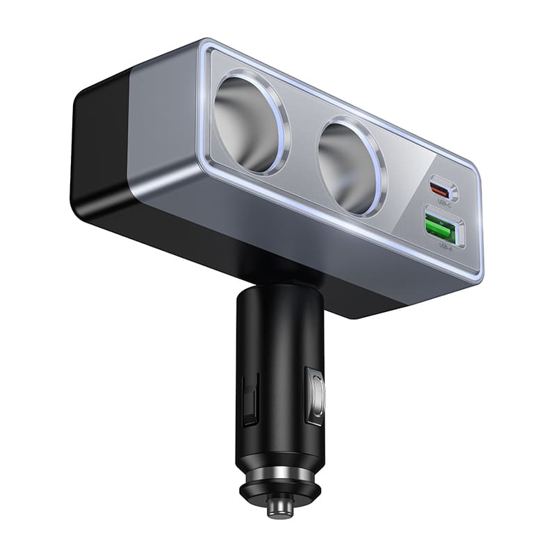 фото Разветвитель HOCO Z65B 240W 2 прикуривателя + PD 30W + USB QC3.0 черный