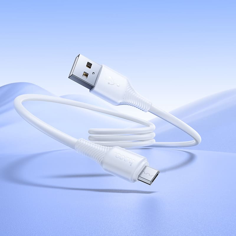 Кабель для зарядки Micro USB HOCO X120 2.4A 1м силиконовый белый