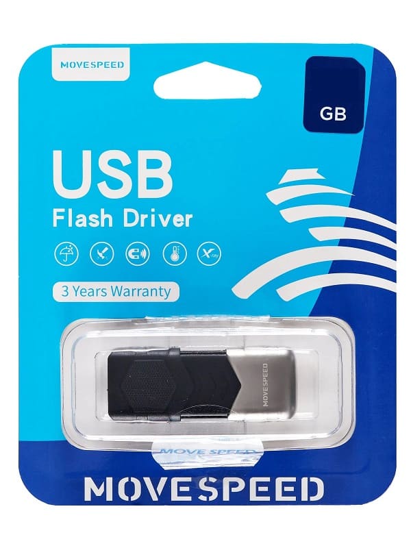 Изображение Флеш-накопитель Move Speed YSUKS USB 3.0 R/W-100/20MB/s пластик черный серебряная вставка 256Gb