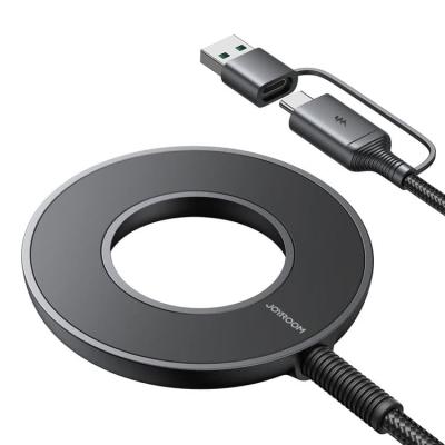 Беспроводное зарядное устройство магнитное MagSafe Joyroom JR-WQM03 15W в USB-A/USB-C Type-C черное