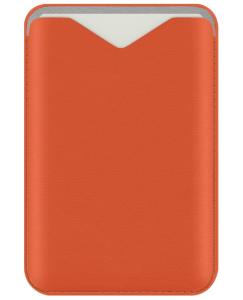 Карман на телефон чехол для карт картхолдер магнитный карбон оранжевый