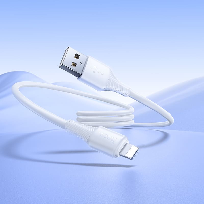 Кабель для зарядки iphone Lightning HOCO X120 2.4A 1м силиконовый белый
