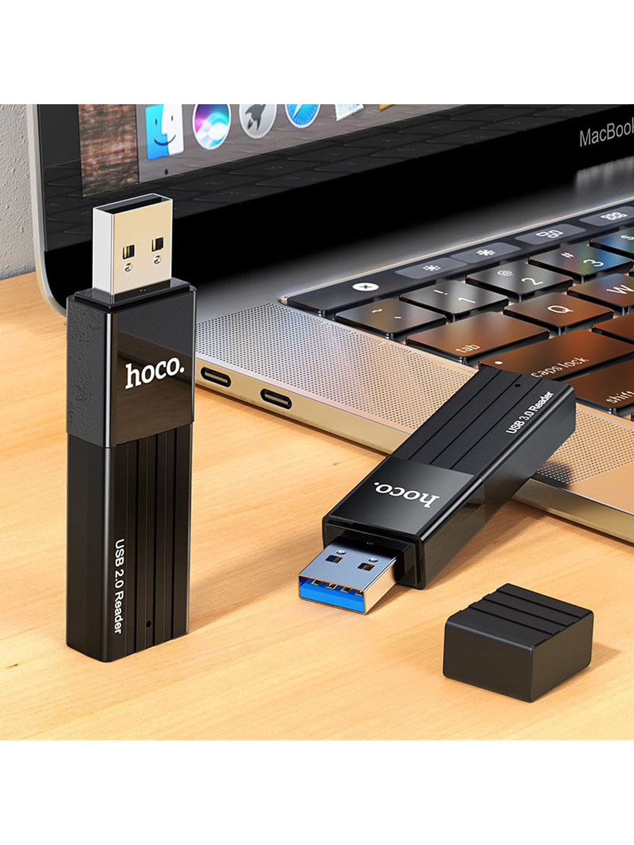 Картридер Hoco HB20 2 в 1 USB 2.0 черный Картридер Hoco HB20 2 в 1 USB 2.0 черный