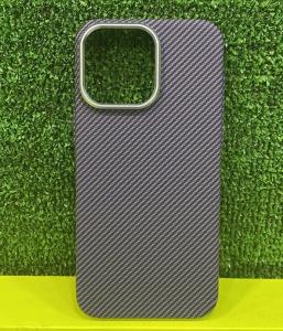 Чехол накладка для iphone 15 Pro Max (6.7) LUXO карбон пластик с магнитом для magsafe фиолетовый