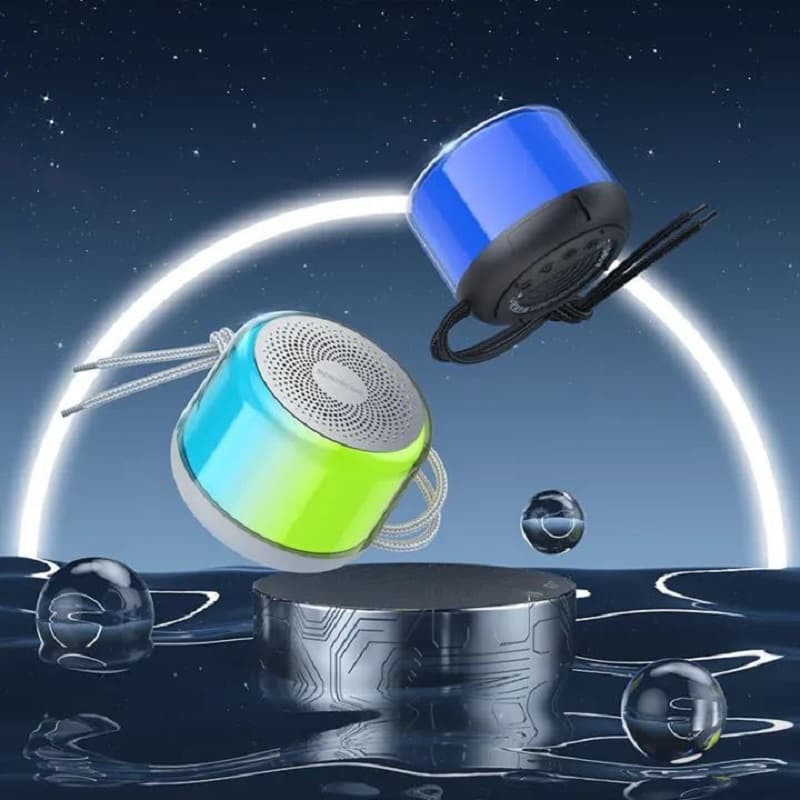 Колонка блютуз Borofone BR28 Joyful sports Colorful LED 600mAh серая