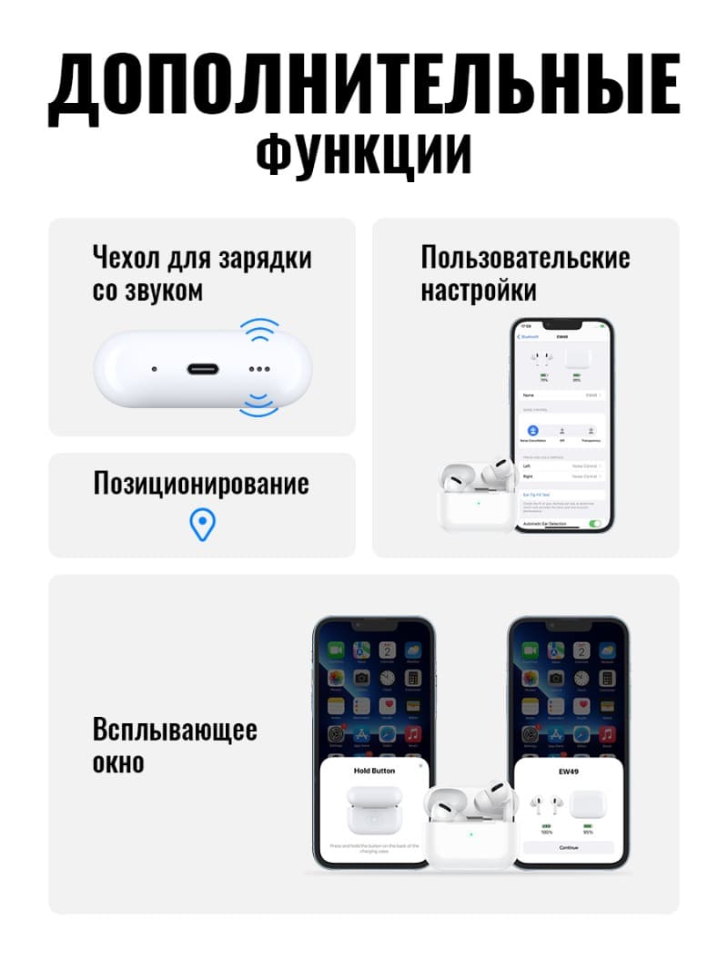 Изображение Наушники беспроводные Hoco EW49 белые фото Наушники беспроводные Hoco EW49 белые