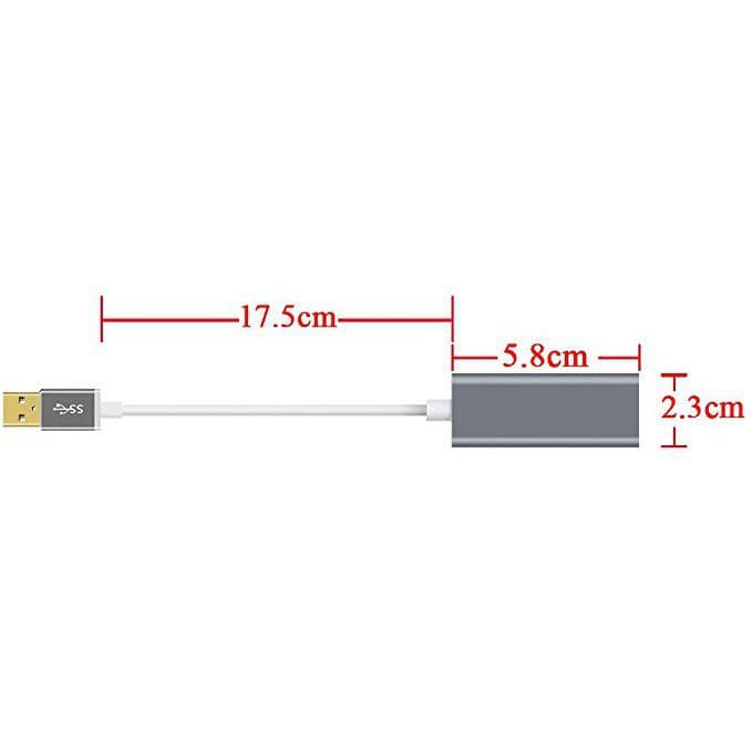 Адаптер переходник сетевая карта с USB 3.0 на RJ45 Ethernet интернет Onten OTN-5225D серый