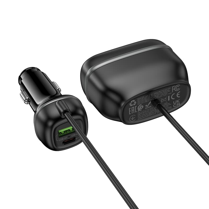 фото Разветвитель HOCO Z59A 240W 1 прикуриватель + PD 30W + USB QC3.0/ 2 Type-C USB-C + 2USB черный