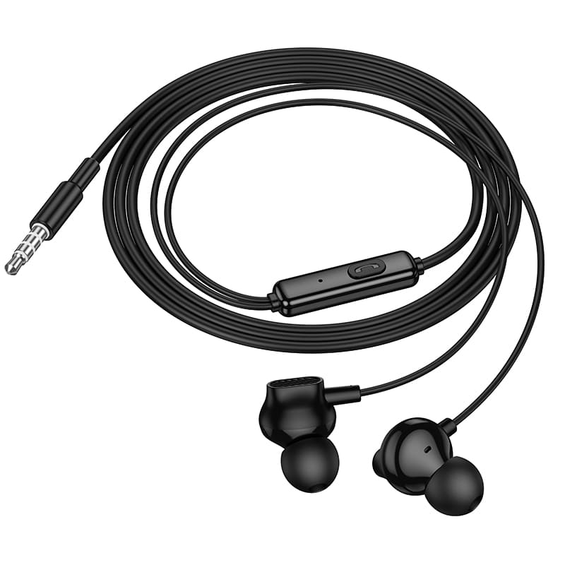 фото Наушники проводные Hoco M117 с микрофоном, Jack 3.5, 1.2 м, черные