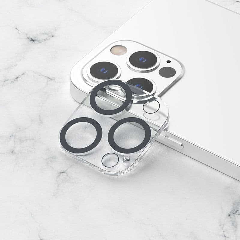 фото Защитное стекло на камеру для iphone 15 6.1/15 Plus 6.7 HOCO G13 3D прозрачное с черной окантовкой тех пак