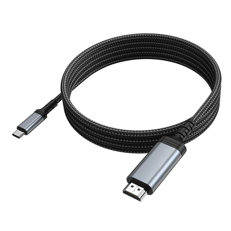 Кабель Type-C USB на HDTV 4K HD Hoco UA43 1.8м серый металл