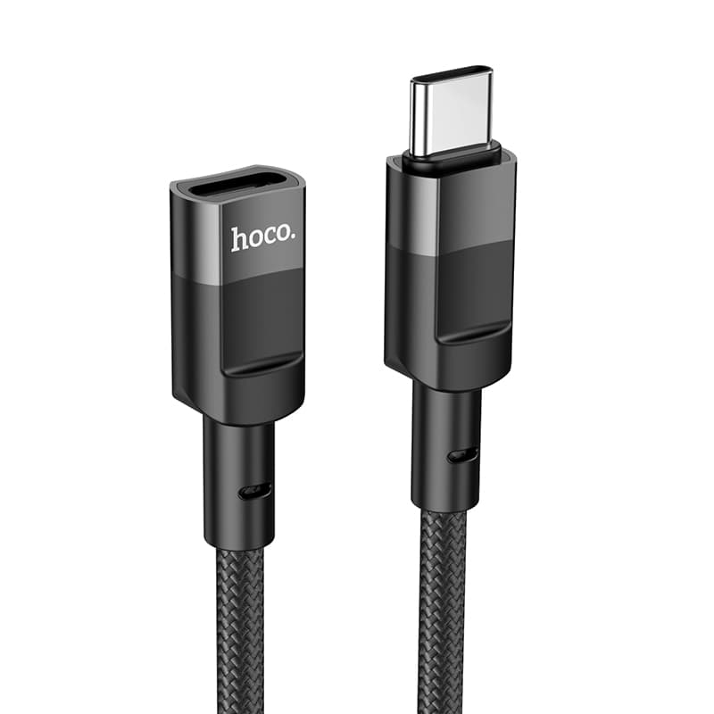 Кабель переходник OTG с Type-C USB (M) на Type-C USB (F) 2.0 HOCO U107 1.2m 3A черный