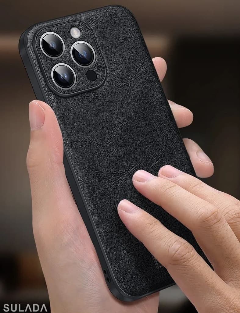 фото Чехол накладка для Samsung S26 Ultra SULADA Artisan силикон+пластик под кожу черная