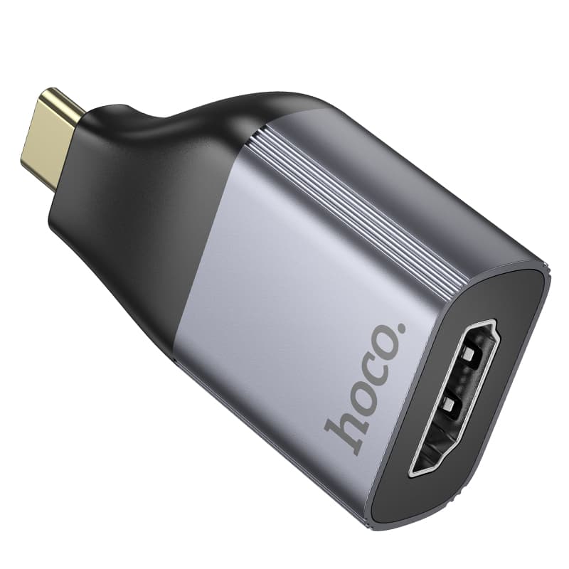 Адаптер переходник конвертер с Type-C USB на HDTV 4K Hoco UA33 серый металл Адаптер переходник конвертер с Type-C USB на HDTV 4K Hoco UA33 серый металл