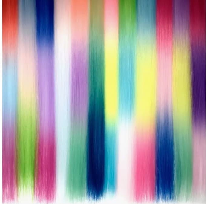 Цветные пряди на заколке градиент 50см