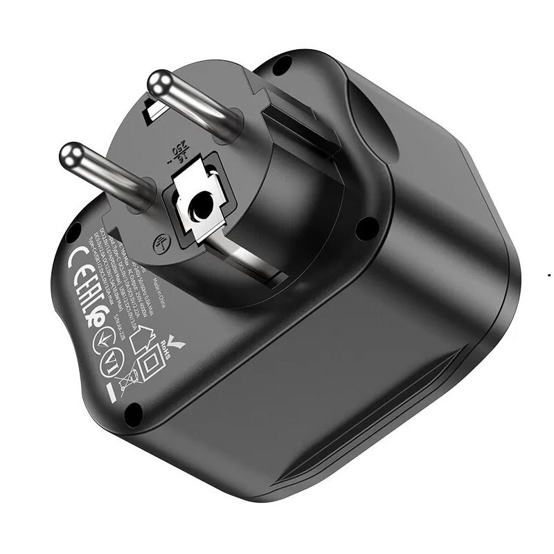 Сетевой фильтр HOCO NS3 1 гнездо + PD 20W + 2USB QC3.0 18W черный Сетевой фильтр HOCO NS3 1 гнездо + PD 20W + 2USB QC3.0 18W черный
