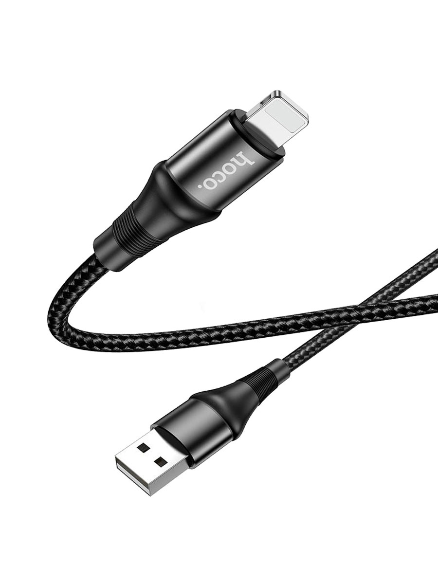 Кабель для зарядки iphone Lightning HOCO X50 2.4A черный