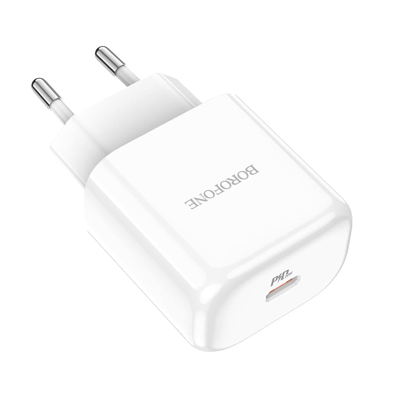 фото Сетевое зарядное устройство Адаптер Блок питания Borofone BN3 PD 20W Type-C USB-C белый 