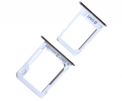 Держатель сим+Micro SD для Samsung A300/A3 2015 белый