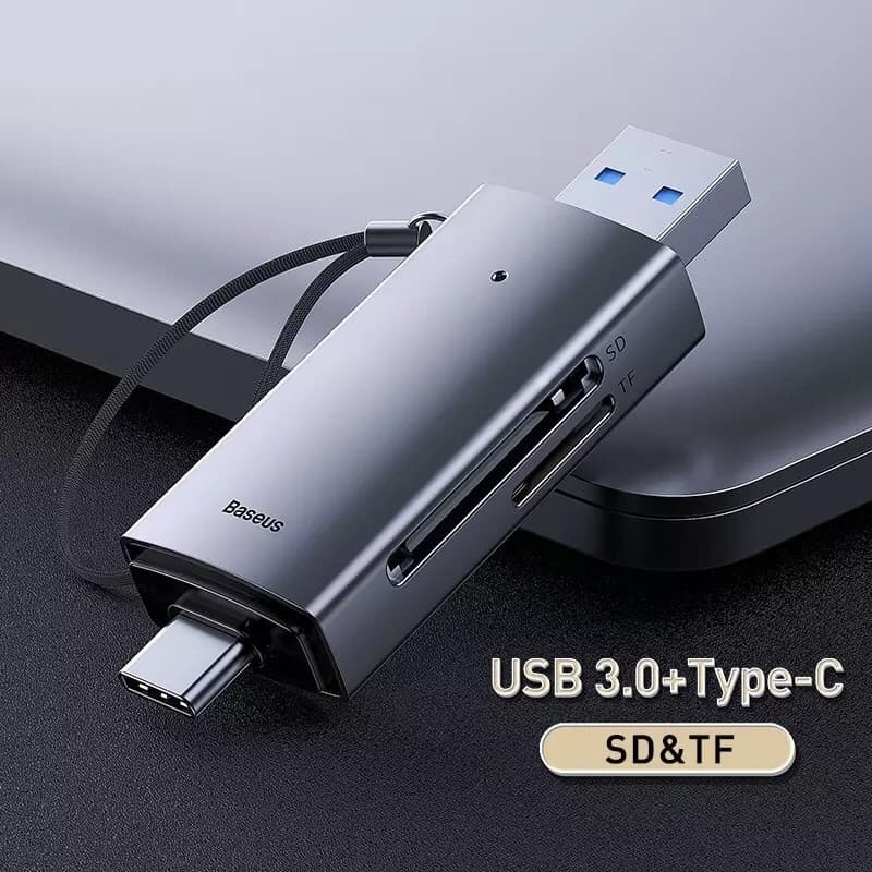 Картридер Baseus Lite card reader для USB 3.0/Type-C USB на SD/TF WKQX060113 серый Картридер Baseus Lite card reader для USB 3.0/Type-C USB на SD/TF WKQX060113 серый