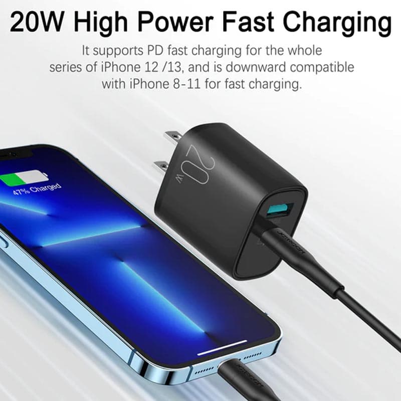 фото Сетевое зарядное устройство Адаптер Блок питания Joyroom L-QP2011 20W PD+QC3.0 / Type-C USB-C+USB белое