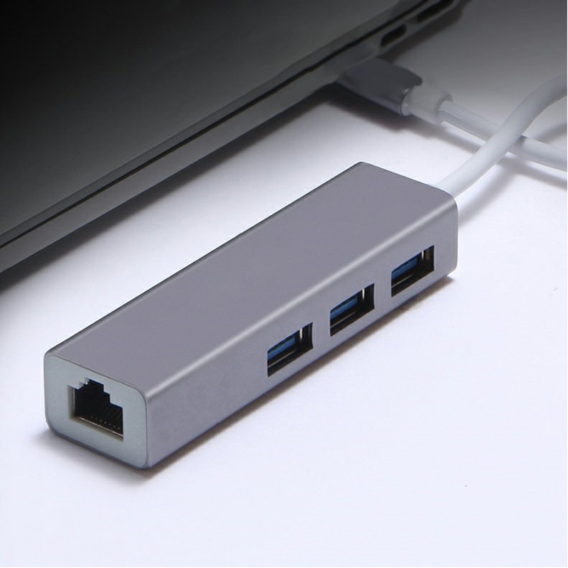 Разветвитель адаптер переходник USB HUB Хаб Onten OTN-5226 4в1 3 порта USB+RJ45 Ethernet 0.2м