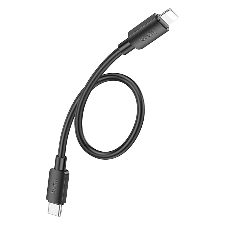 Кабель для зарядки iP Lightning to Type-C HOCO X96 PD 27W 25см силиконовый черный