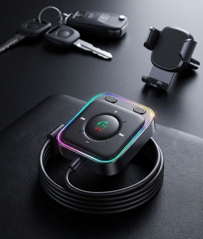 фото Блютуз aux FM трансмиттер bluetooth адаптер ресивер Joyroom JR-CB3 черный