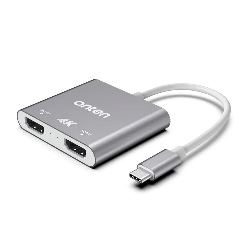 Адаптер переходник конвертер с Type-C USB на 2xHDMI 4K Onten OTN-9175B серый Адаптер переходник конвертер с Type-C USB на 2xHDMI 4K Onten OTN-9175B серый