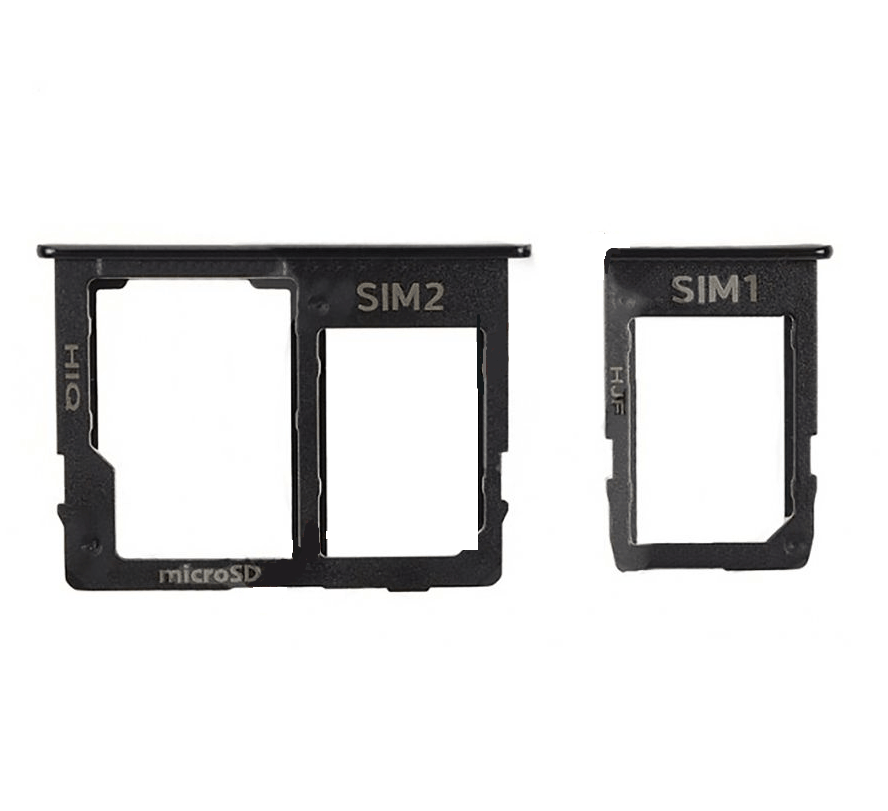 Держатель сим для Samsung J415/J610/J4 Plus/J6 Plus черный (комплект 2шт)