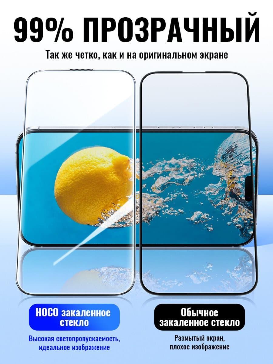 фото Защитное стекло для iphone 16 Pro Max 6.9 HOCO A777 0.4mm защита динамика черное