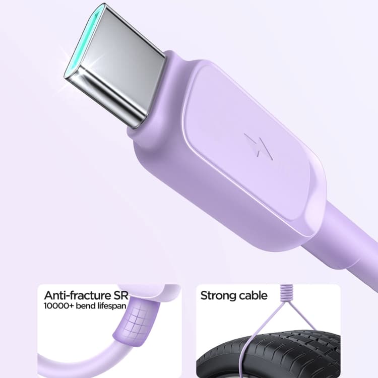 Кабель для зарядки Type-C USB Joyroom S-A14 1.2м 3A силикон фиолетовый Кабель для зарядки Type-C USB Joyroom S-A14 1.2м 3A силикон фиолетовый
