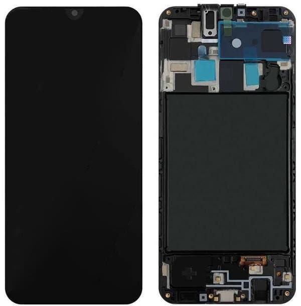 Дисплей для Samsung A20 2019/ A205 + тачскрин черный с рамкой OLED Дисплей для Samsung A20 2019/ A205 + тачскрин черный с рамкой OLED