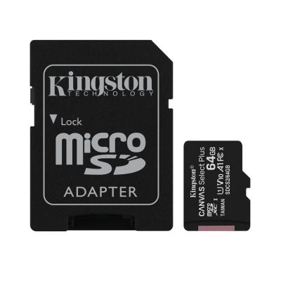 Карта памяти Kingston Micro SDXC Class 10 UHC-I Canvas Select Plus A1 100MB/s 64Gb