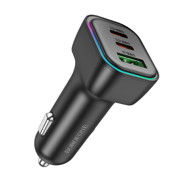 Изображение Автомобильное зарядное устройство Borofone BZ28C 60W 2PD 30W+USB 18W / 2 Type-C USB-C+USB черное фото Автомобильное зарядное устройство Borofone BZ28C 60W 2PD 30W+USB 18W / 2 Type-C USB-C+USB черное