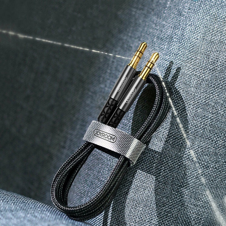 Кабель Aux Joyroom SY-10A1 1м плетеный черный Кабель Aux Joyroom SY-10A1 1м плетеный черный
