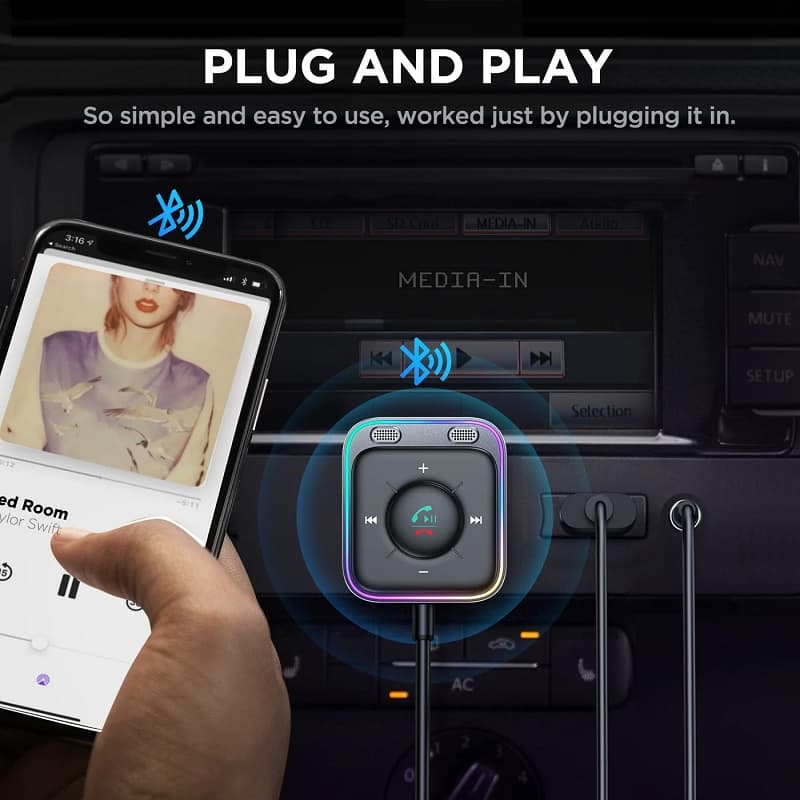 Изображение Блютуз aux FM трансмиттер bluetooth адаптер ресивер Joyroom JR-CB3 черный сайта akstel.ru фото Блютуз aux FM трансмиттер bluetooth адаптер ресивер Joyroom JR-CB3 черный