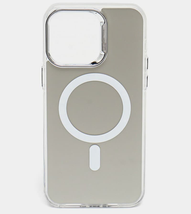 фото Чехол накладка для iphone 16 Pro Max (6.9) Magnetic силикон+пластик с магнитом для magsafe белая