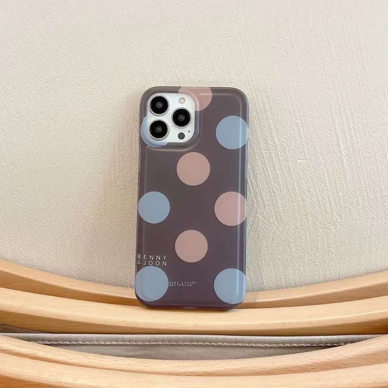 фото Чехол накладка для iphone 14 Pro Max (6.7) силикон круги розовые и голубые на темном