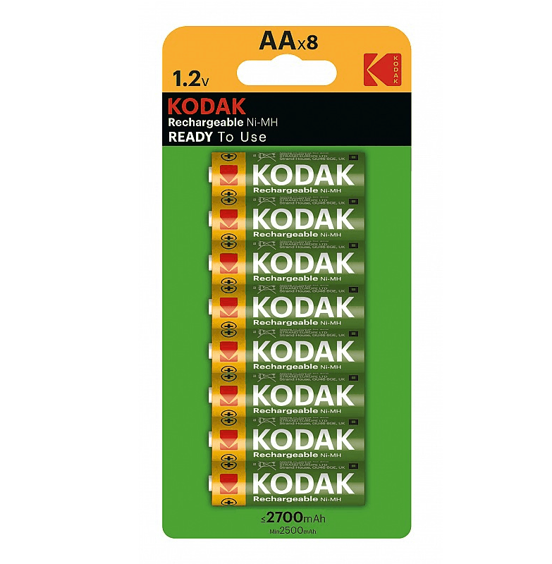 Батарейка аккумуляторная Kodak HR6-8BL 2700mAh никель-металлгидридный предзаряженные Батарейка аккумуляторная Kodak HR6-8BL 2700mAh никель-металлгидридный предзаряженные
