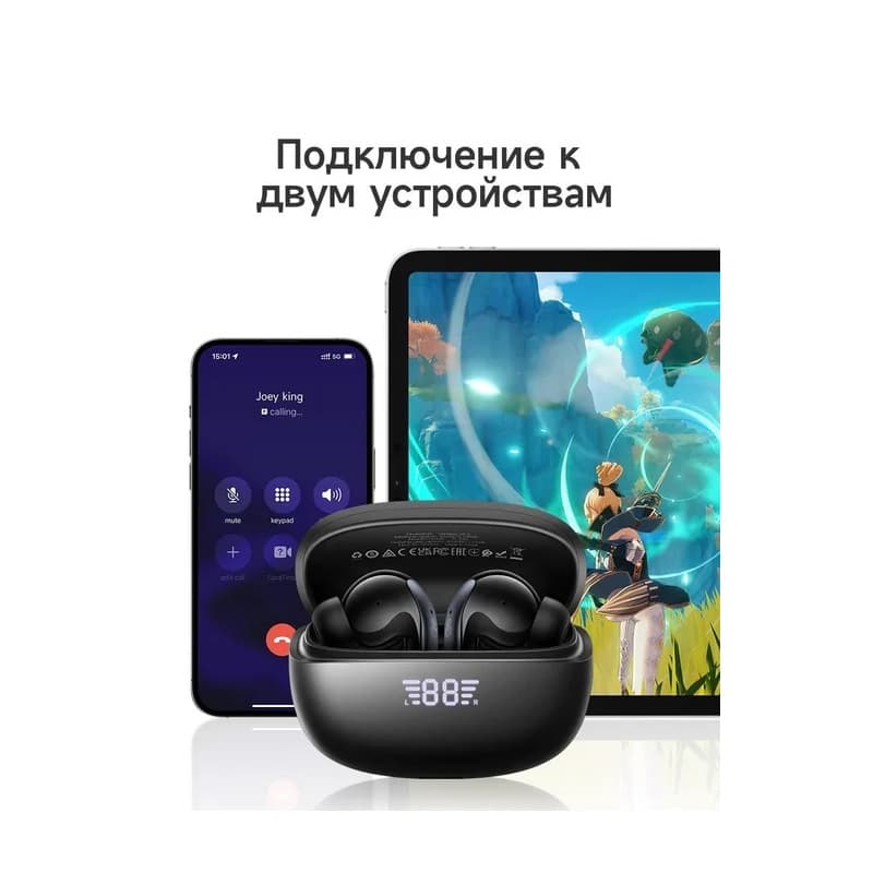 фото Наушники беспроводные Hoco EQ5 Energy с дисплеем черные
