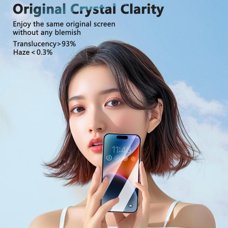 фото Защитное стекло для iphone 17 Pro 6.3 Joyroom JR-MQS0606 2.5D пылезащитное черное