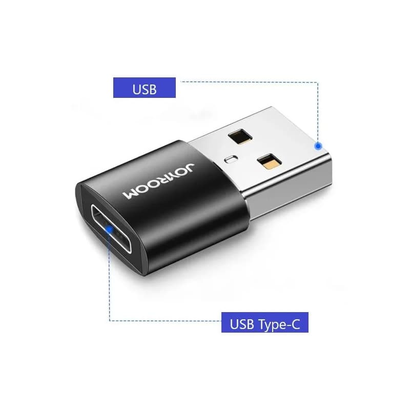 Адаптер переходник OTG с USB на Type-C USB Joyroom S-H152 2шт черный
